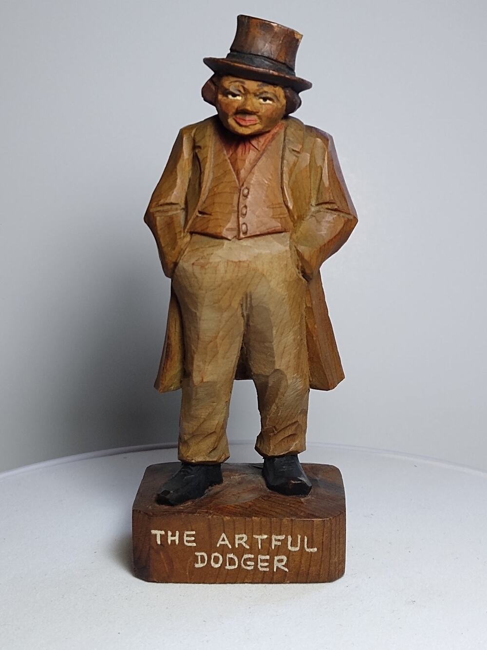 ANRI 5" Vintage Hand-Carved Wood Figurine "The Artful Dodger" Literary Character